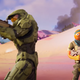 Halo’s Master Chief fighting alongside a sentient Fish with an LMG. Named Fishstick. Because of course.